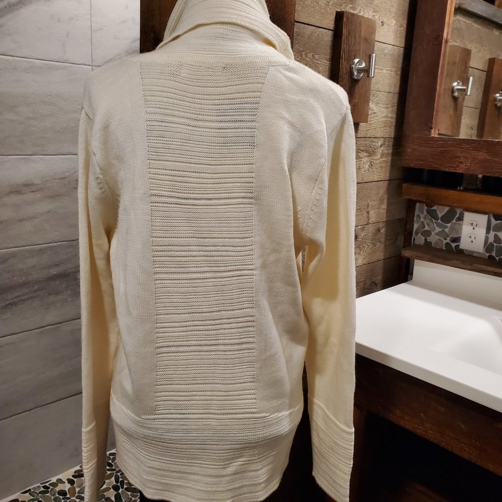 Calvin Klein Cowl Neck Sweater Large Cream Turtleneck NWOT - Picture 6 of 8
